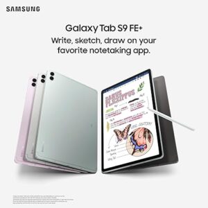 Samsung Galaxy Tab S9 FE+, S Pen in-Box, 31.50 cm (12.4 inch) Display, RAM 12 GB, ROM 256 GB Expandable, WiFi+5G, IP68 Tablet, Silver