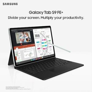 Samsung Galaxy Tab S9 FE+, S Pen in-Box, 31.50 cm (12.4 inch) Display, RAM 12 GB, ROM 256 GB Expandable, WiFi+5G, IP68 Tablet, Silver